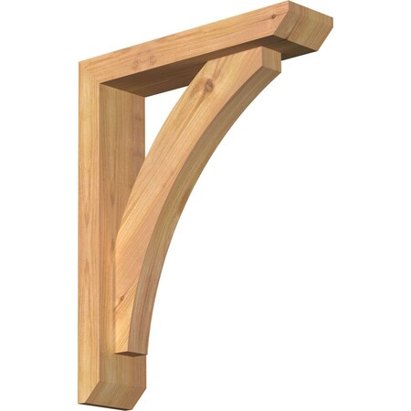 Ekena Millwork Thorton Slat Smooth Bracket w/ Offset Brace, Western Red Cedar, 3 1/2"W x 14"D x 18"H BKT0402X14X18THR06SWR